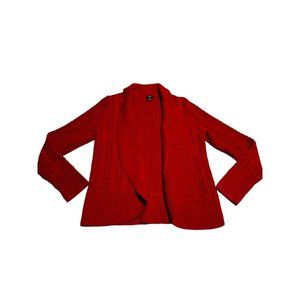 Talbots Red Open Front Cardigan Size Medium Petite